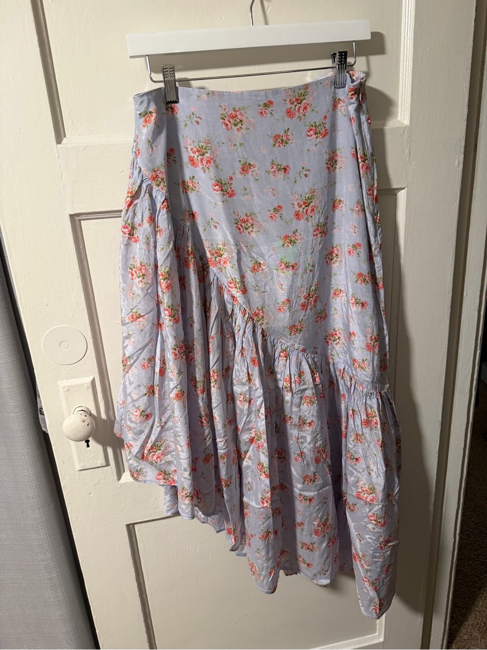 NWOT Abercrombie & Fitch Asymmetrical Ruffle Maxi Skirt Sz M Wedding Fairy Retro